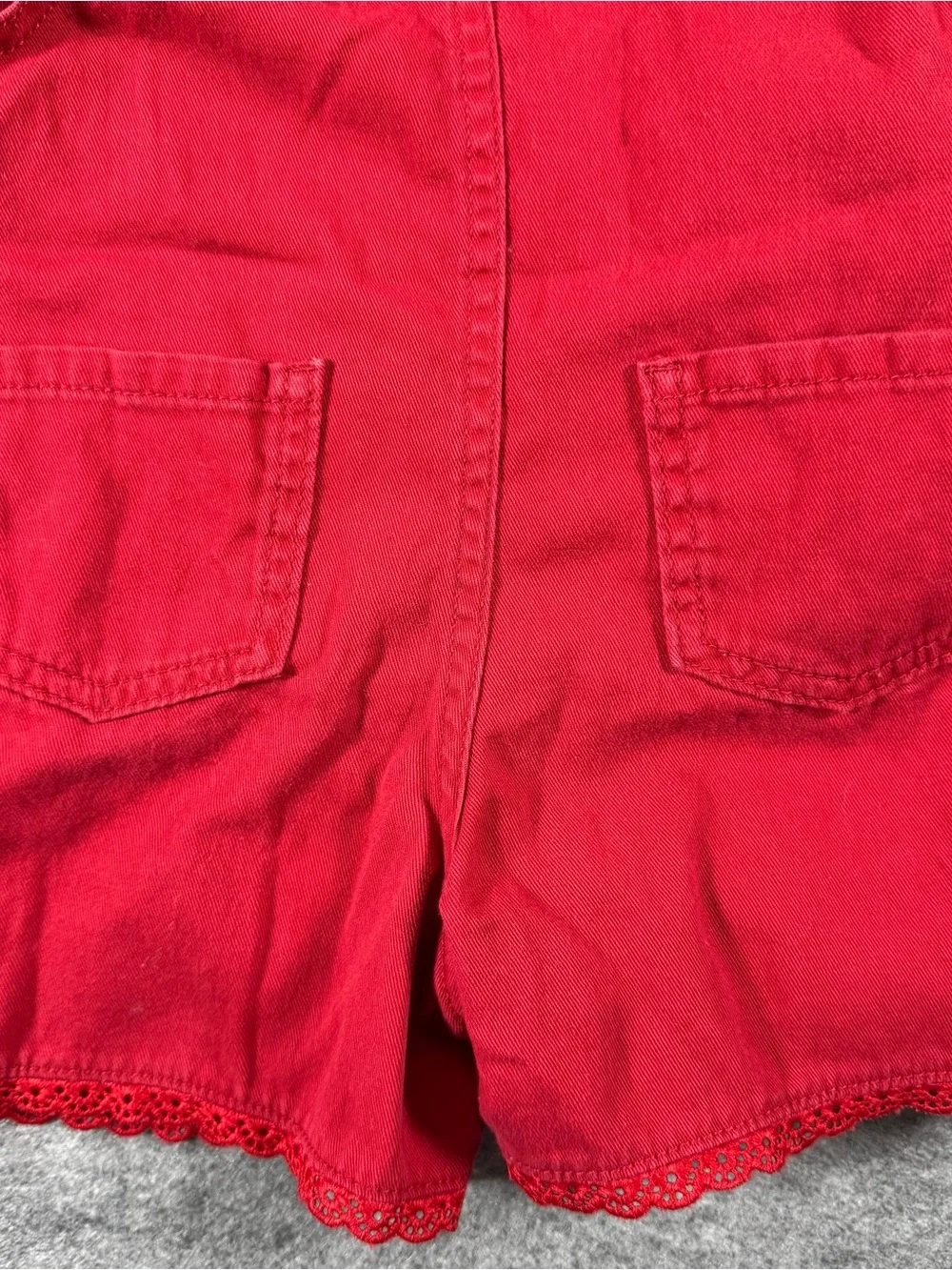OshKosh B'gosh Bright Red Girls' Short Overalls